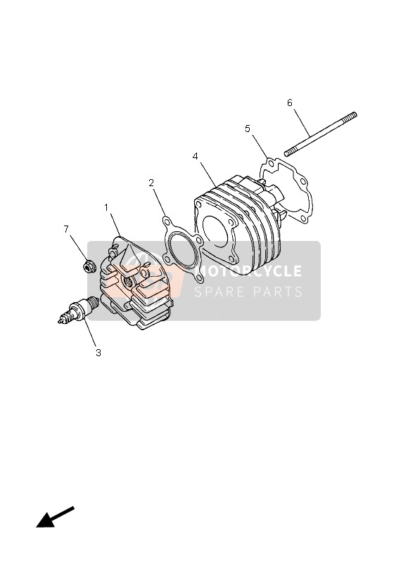 Yamaha CS50R JOG 2012 Cylinder for a 2012 Yamaha CS50R JOG